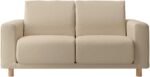 Heathered Beige Cotton Canvas Sofa Body 2 Seater for Urethane Pocket Coil