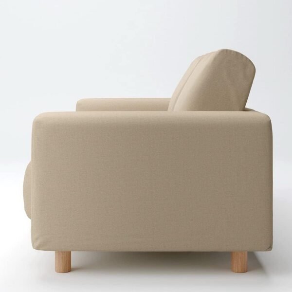 Heathered Beige Cotton Canvas Sofa Body 2 Seater for Urethane Pocket Coil