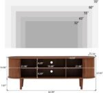 TV Stand, Modern TV Console Table with Storage Compartment and Sliding Door, Gaming Entertainment Center with Cabinet for Living Room, Bedroom, Office (Walnut)