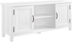 Classic Grooved Door TV Stand for TVs up to 65 Inches, 58 Inch, Solid White