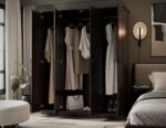 100% Solid Wood  Wardrobe w/Raised Panel Metal Knobs & Clothing Rods, Java, 60.25" w x 72" h x 22.75" d. Renewable Eco-Friendly Wood, Made in Brazil