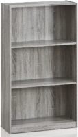 Basic 3-Tier Bookcase Storage Shelves, French Oak Grey