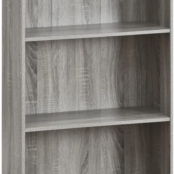 Basic 3-Tier Bookcase Storage Shelves, French Oak Grey