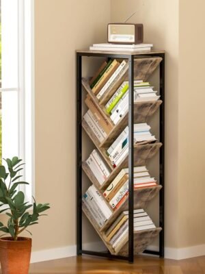 Tree Bookshelf - 9 Tier Floor Standing Tree Bookshelf for Hardcover Books, Small Bookshelf for Small Spaces Bookshelves Wooden Book Storage Organizer Shelves for Bedroom Living Room