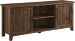 Classic Grooved Door TV Stand for TVs up to 65 Inches, 58 Inch, Walnut