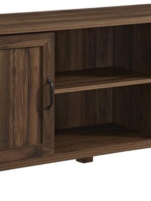 Classic Grooved Door TV Stand for TVs up to 65 Inches, 58 Inch, Walnut