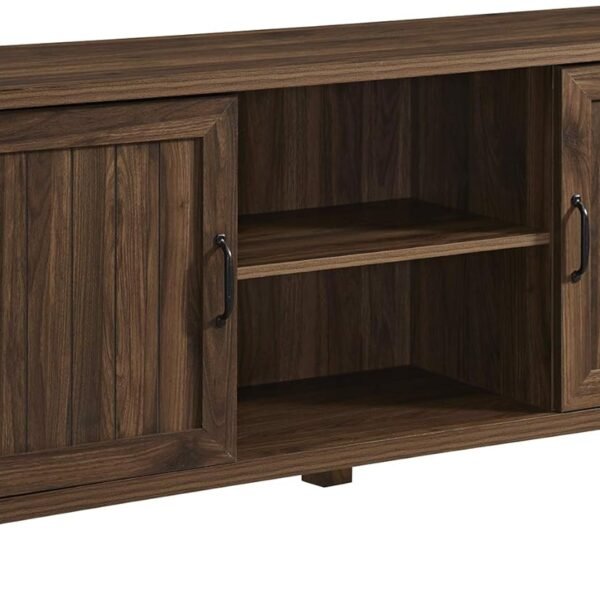 Classic Grooved Door TV Stand for TVs up to 65 Inches, 58 Inch, Walnut