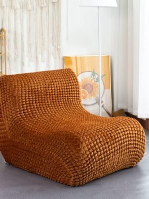 Single Seated Foam Sofa, Armless Floor Sofa, One Piece High Density Foam, Removable and Machine Washable Cover, Caramel