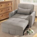 Sofa Bed 3-in-1 Convertible, Pullout Single Sleeper Bed with Adjustable Backrest, Spacious Multifunctional Sofa Couches for Living Room, Bedroom, Apartment